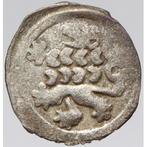 Husité (1439-52). Kruhový peníz se lvem. n. nedor.