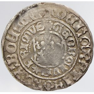 Jiří z Poděbrad (1458-71). Pražský groš, blíže neurč. (2,62 g). lehce nedoražen