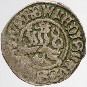 Vladislav II. (1471-1516). Bílý peníz jednostr. Sm.-1. patina, část. nedor.