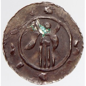 Ota I. Sličný (1061-87). Olomoucký denár. Cach-371. n. nedor.