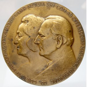 Oppersdorf, Vilém Johann  (1896-1989). Medaile ke zlaté svatbě 1968 s Marií Luisou (Aloisií) roz. z Isenburgu (1897...