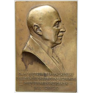 Skutezky, Gustav st.  (1859-1937, brněnský podnikatel a majitel cukrovaru). 70. narozeniny 1929. Portrét, nápis ...