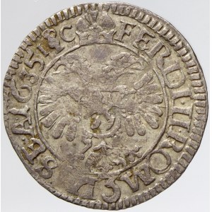 Šlik, Jindřich.  3 krejcary 1635 Planá-Candler (1,18 g).  lehce nedoražen