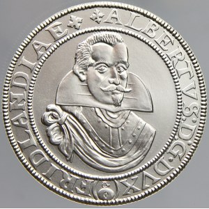Valdštejn, Albrecht (1624-34). Medaile napodobující tolar s let. 2002. Nesign. (Jan Lukáš). Ag 0.999 (29,28 g) 40 mm, ražba Bižuterie Česká mincovna...