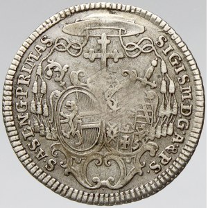 Zikmund III. Schrattenbach (1753-71). 10 krejcar 1754. Probszt-2333. n. just.