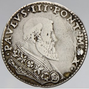 Pavel III. (1534-49). Ag bianco b.l. pro Bolognu. C.N.I.-22-23, Berman-927.  dírka