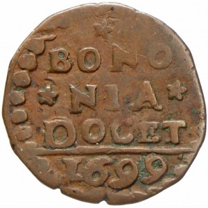 Innocent XII. (1691-1700). Anonymní Cu quattrino 1699 pro Bolognu. KM-114