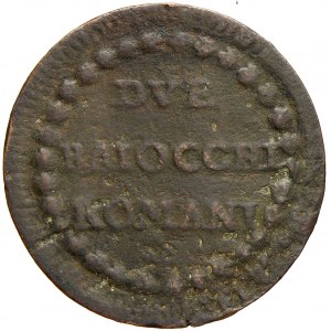 2 baiocco b.l., rok XVIII. KM-70.  tmavá patina