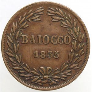 Řehoř XVI. (1831-46). 1 baiocco 1835 B, rok V. KM-1320