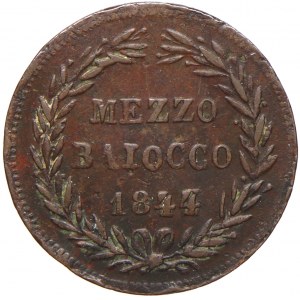 ½ baiocco 1844 R, rok XIV. KM-1319