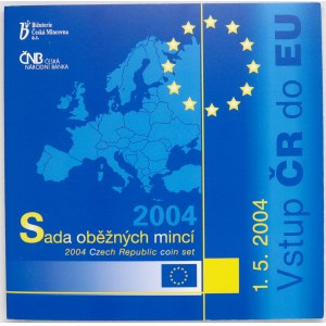 Sada oběhových mincí ČR 2004 vstup do EU, orig. obal