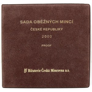 Sada oběhových mincí ČR 2000, sametový obal