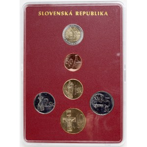 Sada oběhových mincí SR 2008 (50 hal. až 10 Ks + žeton), verze Pittsburská dohoda, orig. obal