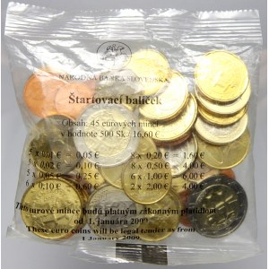 Startovací balíček eurových mincí SR 2009, 45 mincí hodnotě 16,60 €