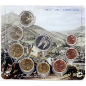 Sada oběhových mincí SR 2010 (1 c. až 2 € + žeton), verze Tekov, orig. obal