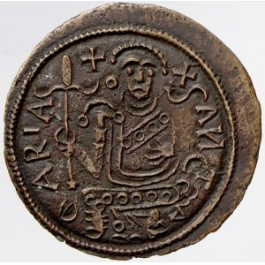 Béla III. (1172-96). Cu mince byzanského typu. Husz.-jako 72. patina