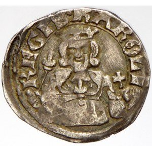 Karel Robert (1307-42). Denár b.l. A-A. Husz.-495. nedor.