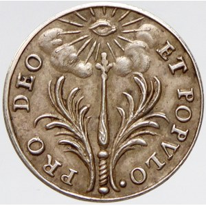 Miniaturní medaile b.l. Portrét, opis / pod Božím okem žezlo a ratolesti, opis. Ag 16 mm (1,84 g...