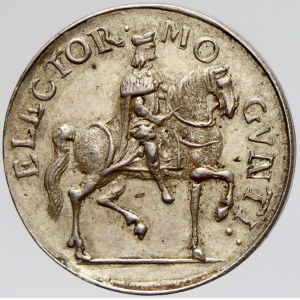 Malý žeton ke korunovaci na římského krále v Augsburku 26.1.1690 b.l. Kunfiřt na koni, opis / kolo, opis. Ag (2,43 g...