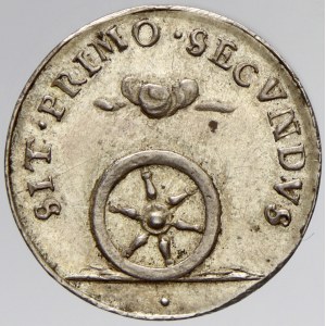 Malý žeton ke korunovaci na římského krále v Augsburku 26.1.1690 b.l. Kunfiřt na koni, opis / kolo, opis. Ag (2,43 g...