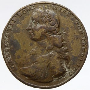 Medaile na volbu za římského císaře ve Frankfurtu 24.1.1742. Poprsí, opis / císařský orel, opis. Litý bronz 36 mm (15...