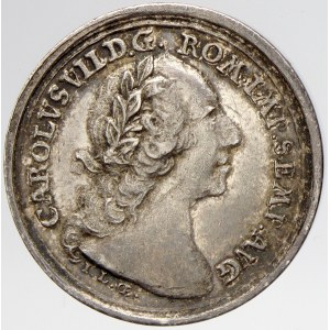 Medailka na volbu za římského císaře ve Frankfurtu 24.1.1742. Portrét, titulatura / římská koruna, opis a nápis. Sign...