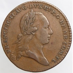 Větší žeton na holdování v Belgii (Brudelu) 1794. Portrét, opis / ve věnci nápis. Bronz 28 mm (7,61 g). Novák-V/XVII...