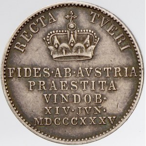 Větší žeton na korunovaci ve Vídni 1835 (5,45 g)
