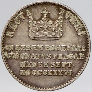 Menší žeton na korunovaci v Praze 1836 (3,28 g)