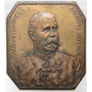 Plaketa b.l. (1894). Portrét v uniformě, opis. Sign. G. Gündter ?. Jednostr. litý bronz 114 x 102 mm.  na rubu st. kor...