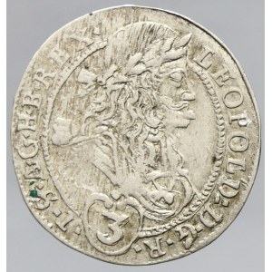3 krejcar 1697 CM Košice. Nech.-1674