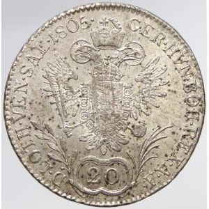 20 krejcar 1805 E (říšská koruna).  n. just.