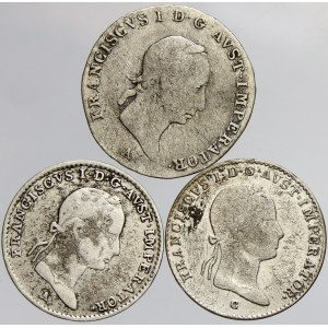3 krejcar 1826 A, 1832 A, 1833 C