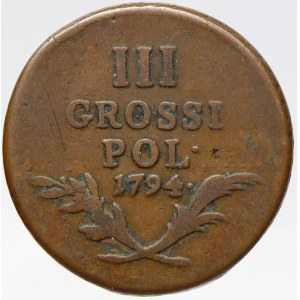 III grossi pol. 1794, armádní mince pro Halič a Bukovinu. Nov.-117