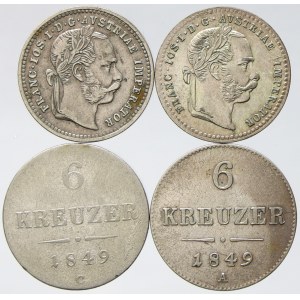 10 krejcar 1872 (2x), 6 krejcar 1849 A, C