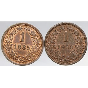 1 krejcar 1858 A, 1885