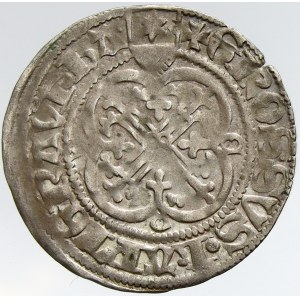 Hesensko. Ludvík II. Groš dle míšeňského rázu, dvojštítový (2,48 g), minc. Threysa