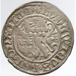 Hesensko. Ludvík II. Groš dle míšeňského rázu, dvojštítový (2,48 g), minc. Threysa