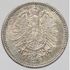 Drobné mince císařství. 20 pf. (Ag) 1876 J