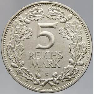 Výmarská republika. 5 RM 1925 F 1000 let Porýní