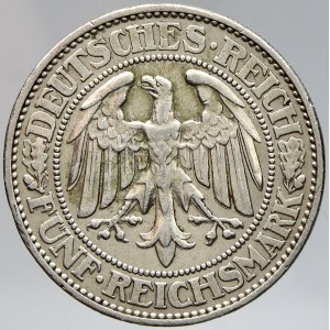 Výmarská republika. 5 RM 1928 G dub