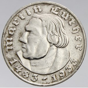 III. říše. 2 RM 1933 G Luther. KM-79