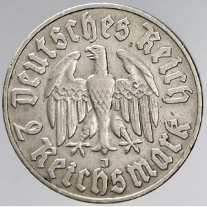 III. říše. 2 RM 1933 J Luther. KM-79