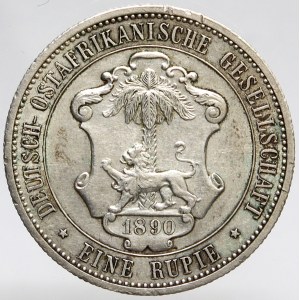 DOA - východoafrická společnost. 1 rupie 1890. KM-2
