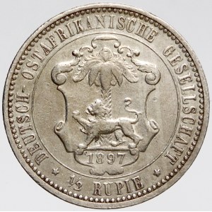 DOA - východoafrická společnost. ½ rupie 1897. KM-4