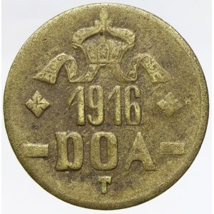 DOA - koloniální ražby. 20 heller 1916 T, mosaz. KM-15(B/B)