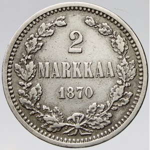 Finsko pod Ruskem. 2 markkaa 1870 S. KM-7.1