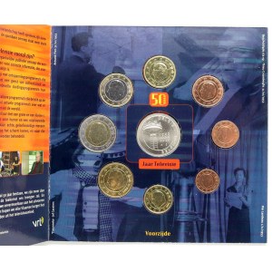 Belgie. Sada oběžných mincí Belgie 2003 50 let televize