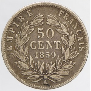 Francie. Napoleon III. (1852-70). 50 cent. 1859 A