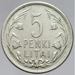 Litva. 5 litai 1925. KM-78. rysky